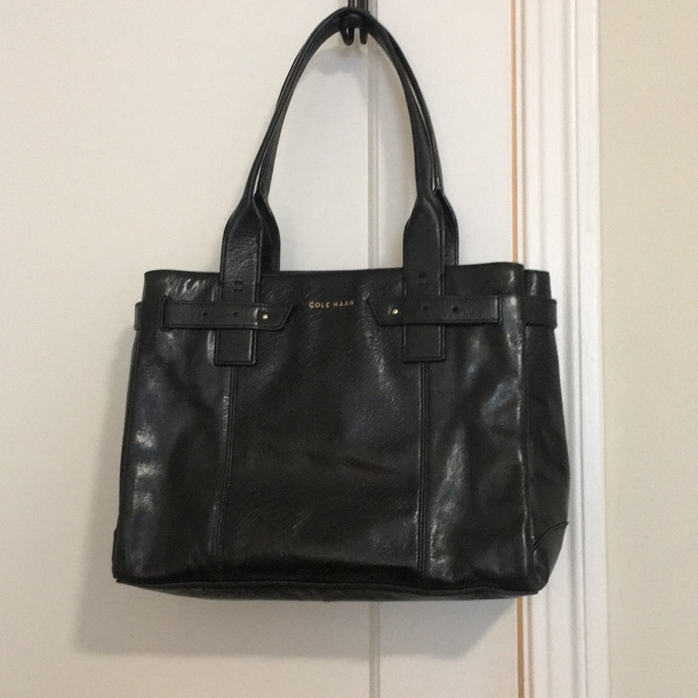 Cole Haan Black Leather Tote Bag